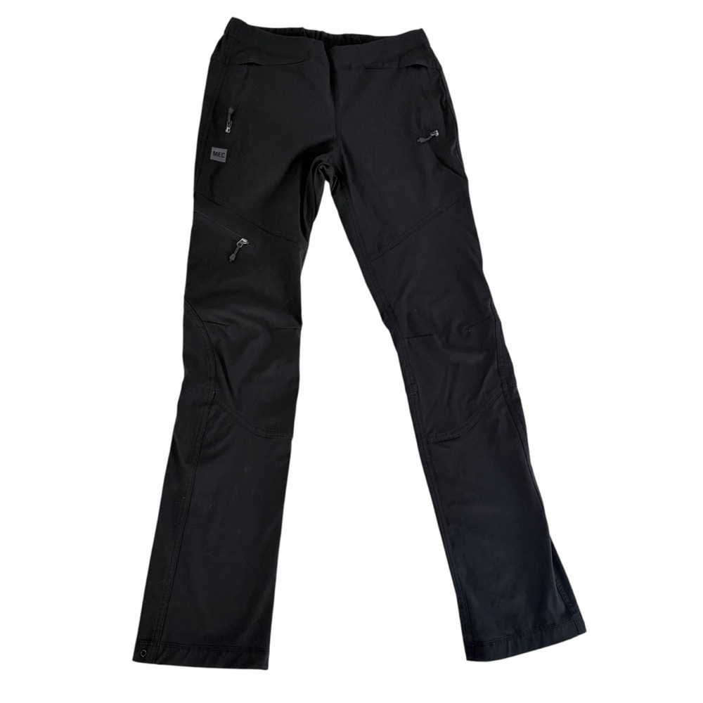 MEC Black Softshell Outdoor Hiking Pants – slim fit trail performance size 4 - Picture 2 of 12